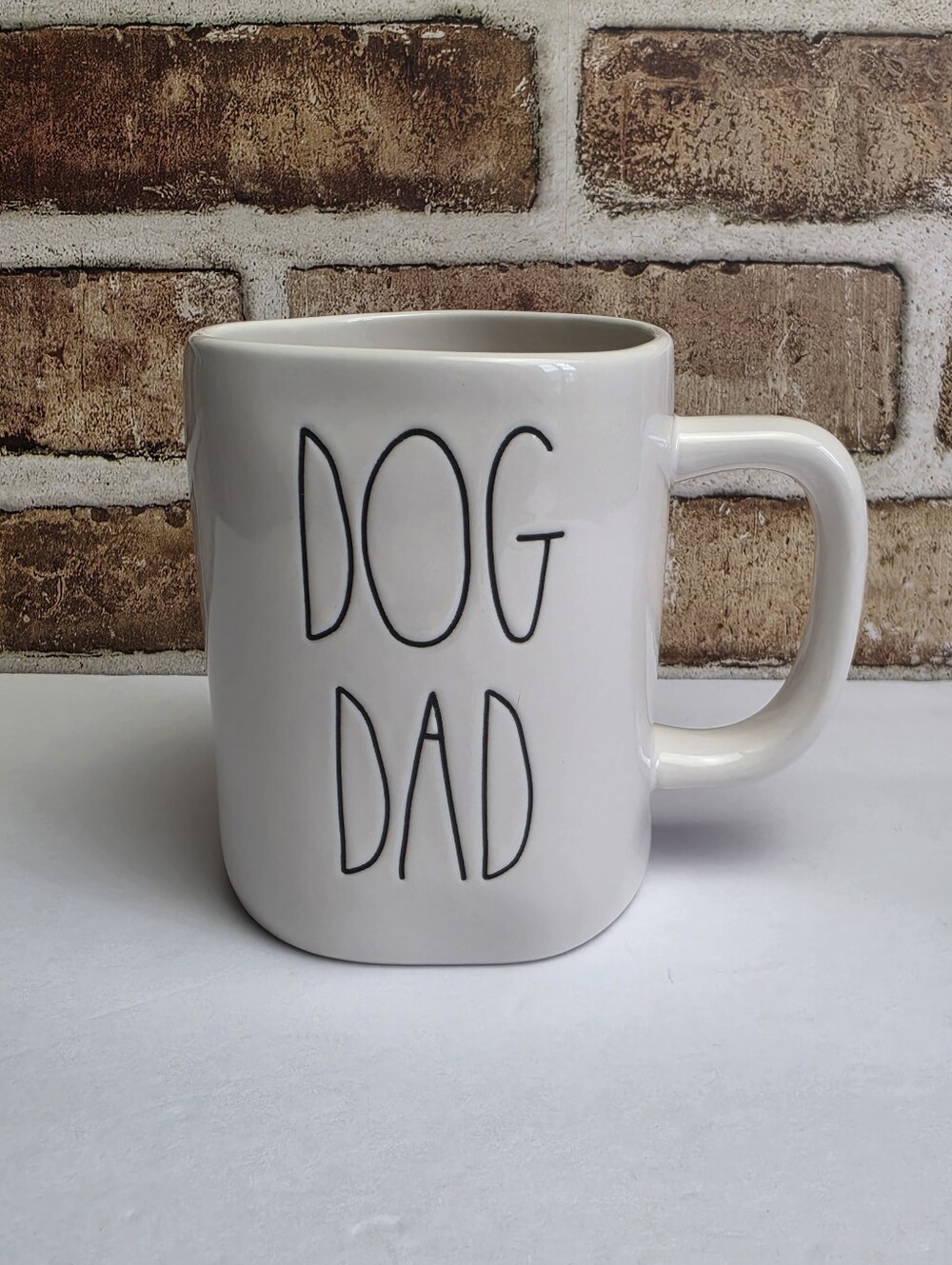 Rae Dunn Artisan Collection "Dog Dad" White Black 16 oz. Coffee Mug by Magenta